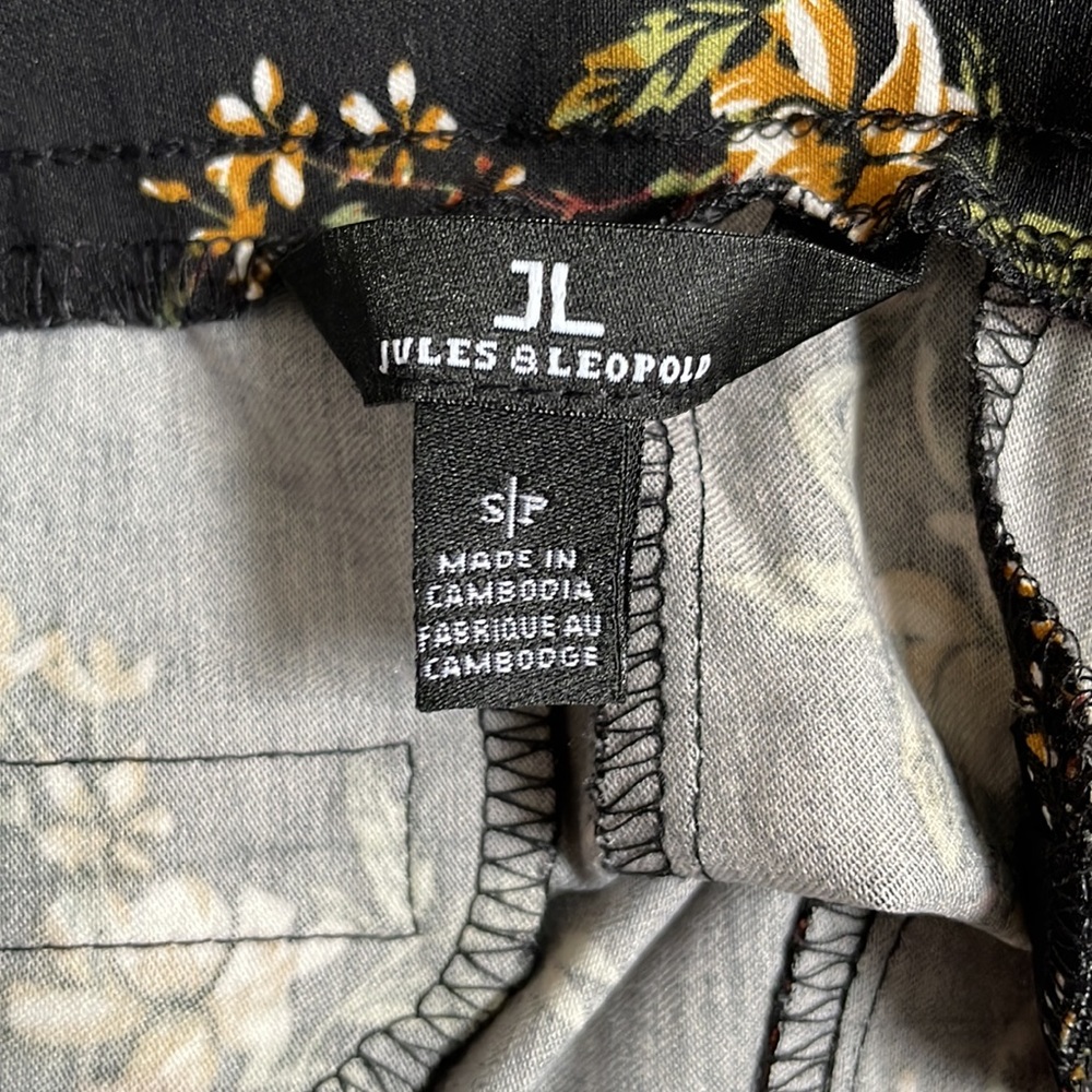 Jules & Leopold Black Floral Pull-on Dress Pants Size S - Picture 5 of 6